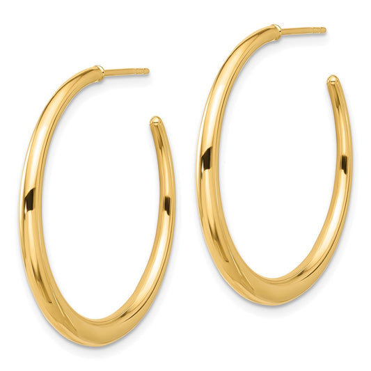 14K Yellow Gold Polished Hoop Post Earrings