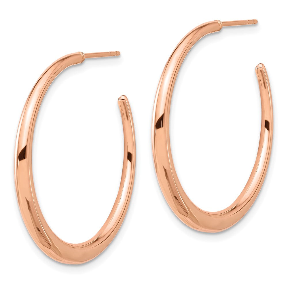 14K Rose Gold Polished Hoop Post Earrings