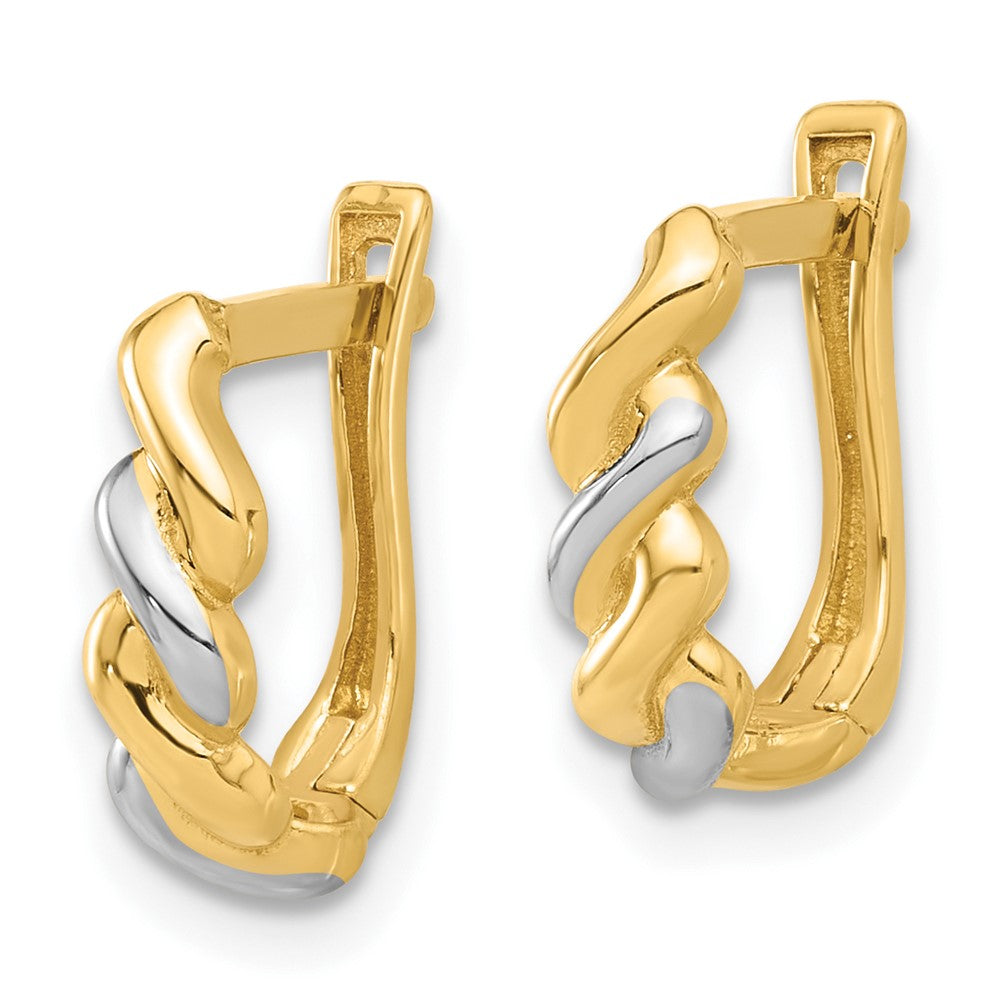 14K Two-Tone Gold Hinged Post Earrings
