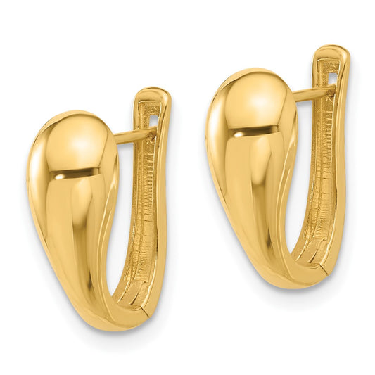 14K Yellow Gold Polished Hinged Earrings