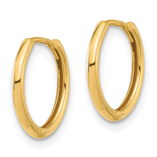 14K Yellow Gold Polished Hinged Hoop Earrings