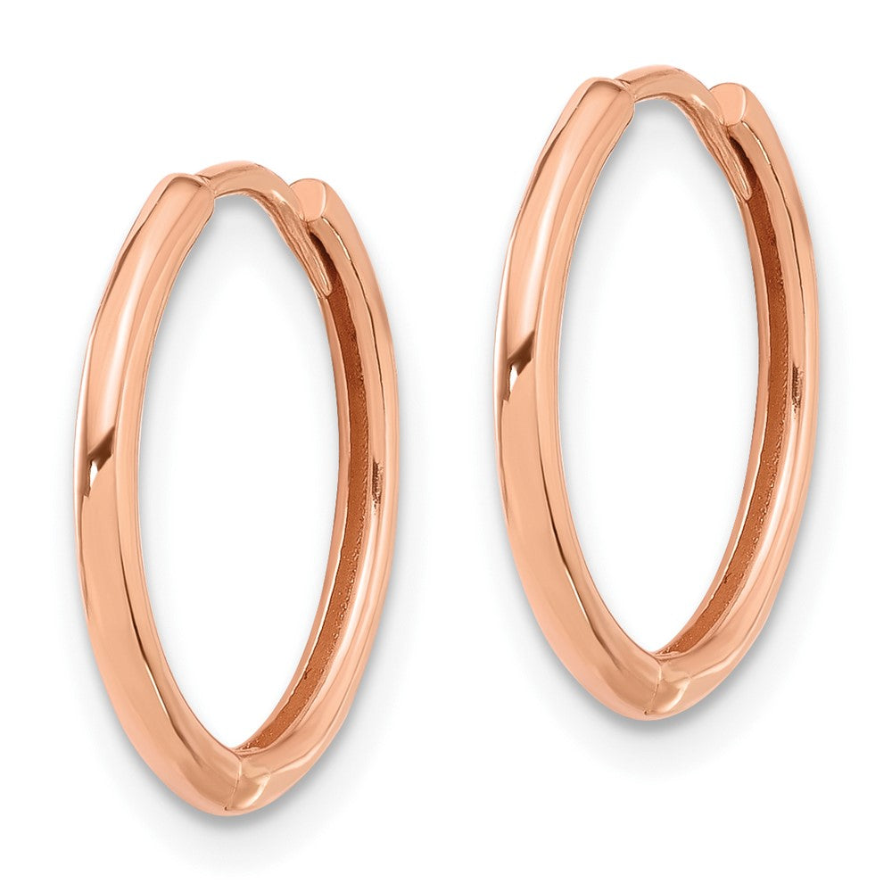 14K Rose Gold Polished Hinged Hoop Earrings