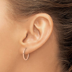 14K Rose Gold Polished Hinged Hoop Earrings