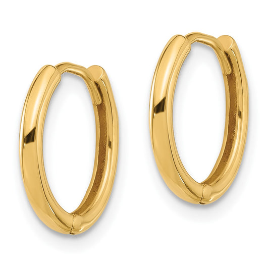 14K Yellow Gold Polished Hinged Hoop Earrings