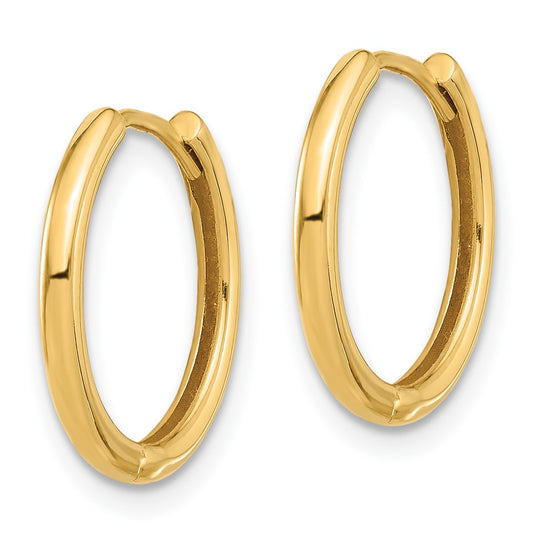 14K Yellow Gold Polished Hinged Hoop Earrings