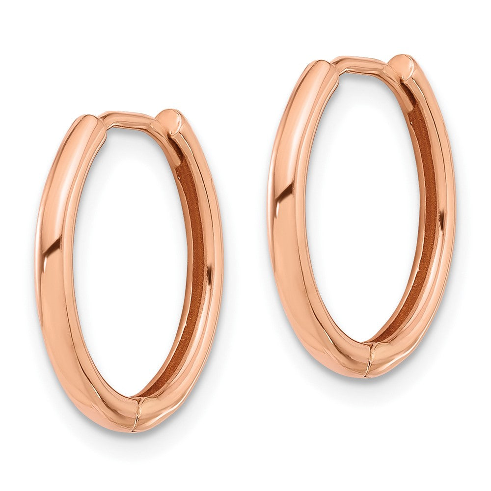 14K Rose Gold Polished Hinged Hoop Earrings