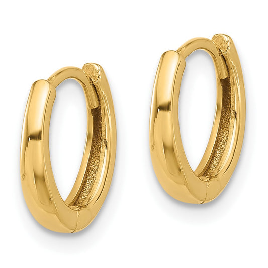 14K Yellow Gold Polished Hinged Hoop Earrings