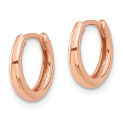 14K Rose Gold Polished Hinged Hoop Earrings