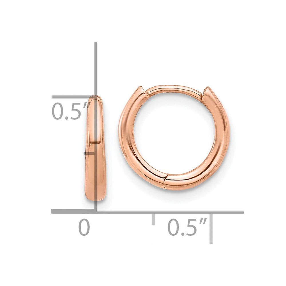 14K Rose Gold Polished Hinged Hoop Earrings