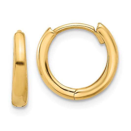 14K Yellow Gold Polished Hinged Hoop Earrings