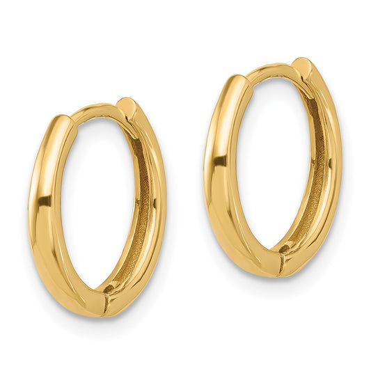 14K Yellow Gold Polished Hinged Hoop Earrings