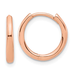 14K Rose Gold Polished Hinged Hoop Earrings