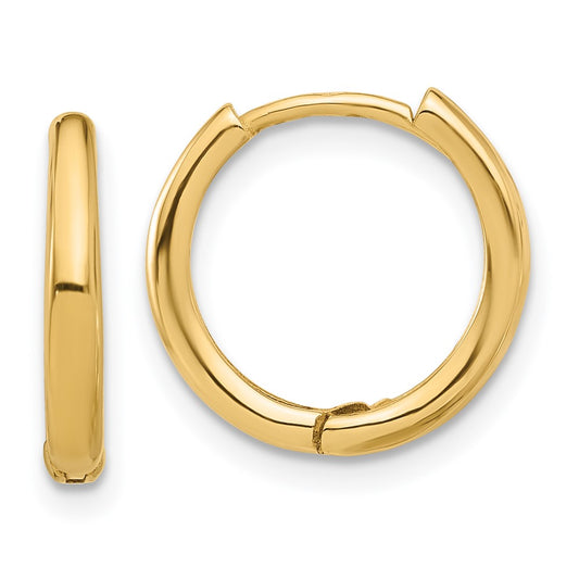 14K Yellow Gold Polished Hinged Hoop Earrings