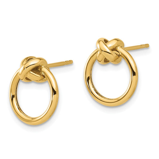 14K Yellow Gold Polished Circle Post Earrings