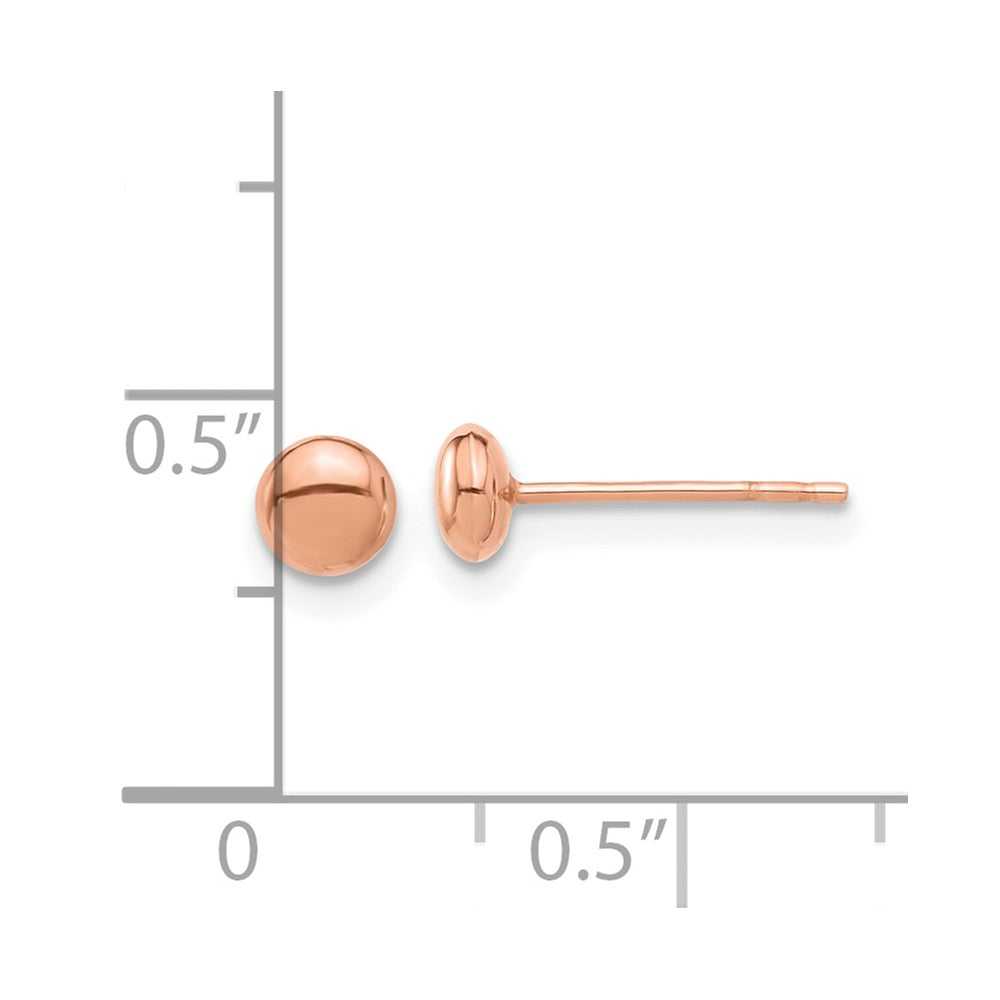 14K Rose Gold Polished 4.5mm Button Post Earrings