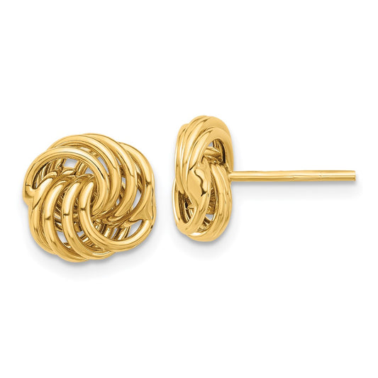 14K Yellow Gold Polished Love Knot Post Earrings