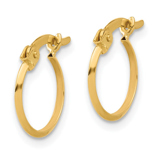 14K Yellow Gold Polished Hoop Earrings