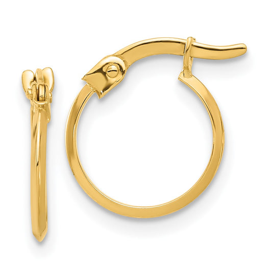 14K Yellow Gold Polished Hoop Earrings