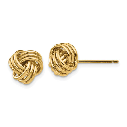 14K Yellow Gold Polished Triple Knot Post Earrings