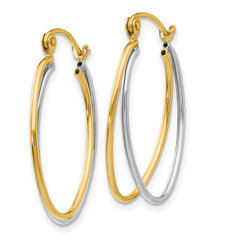 14K Two-Tone Gold Hoop Earrings