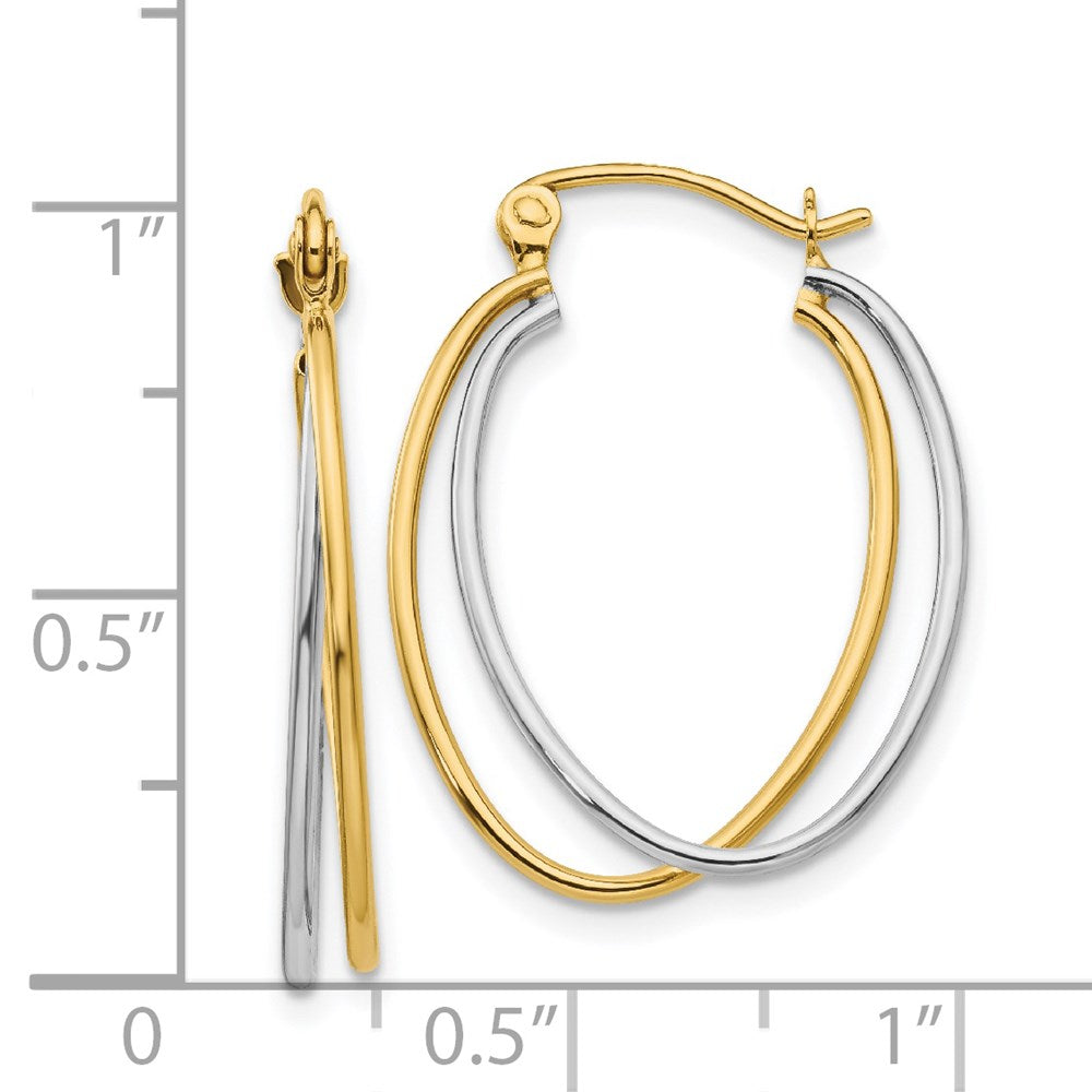 14K Two-Tone Gold Hoop Earrings