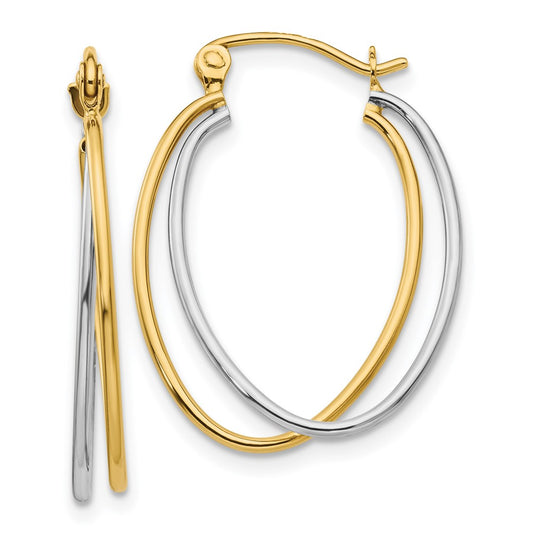 14K Two-Tone Gold Hoop Earrings