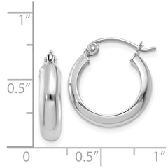 14K White Gold Hoop Earrings