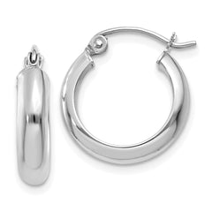 14K White Gold Hoop Earrings