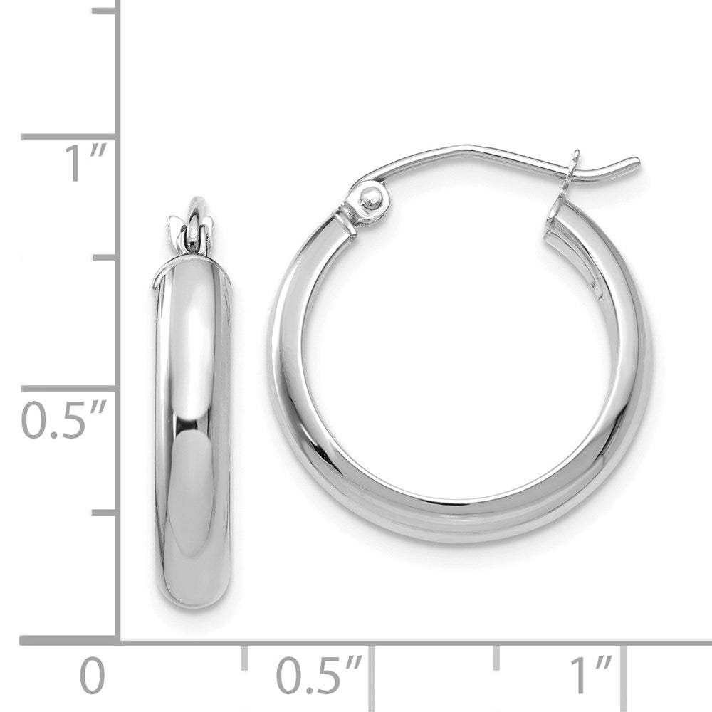 14K White Gold Hoop Earrings