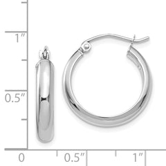 14K White Gold Hoop Earrings