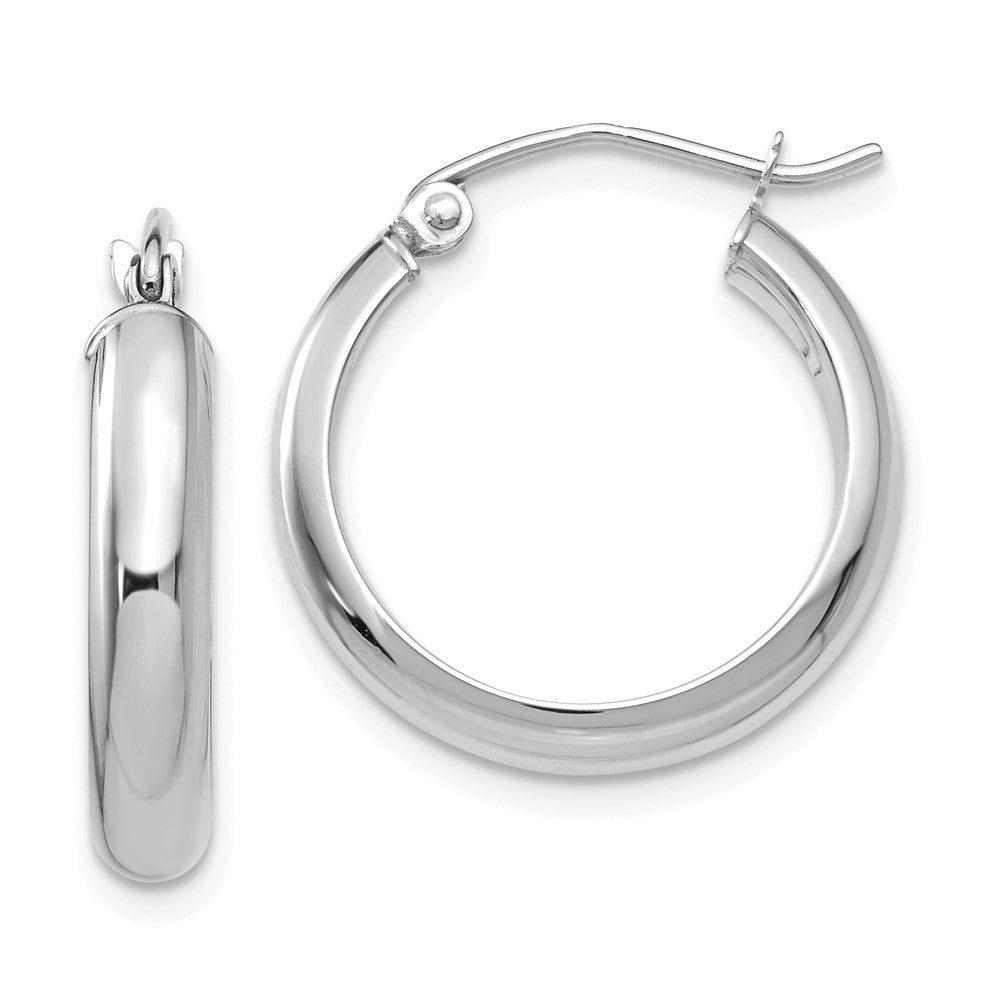 14K White Gold Hoop Earrings