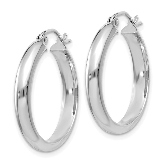 14K White Gold Hoop Earrings