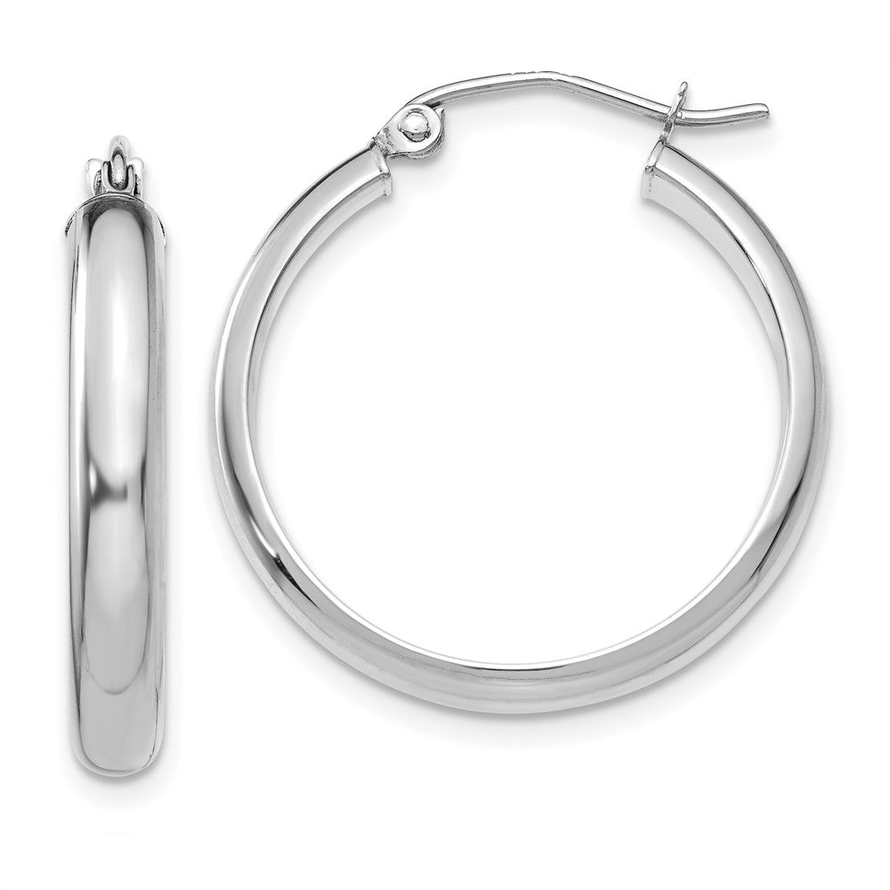 14K White Gold Hoop Earrings