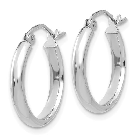 14K White Gold Hoop Earrings