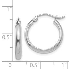 14K White Gold Hoop Earrings