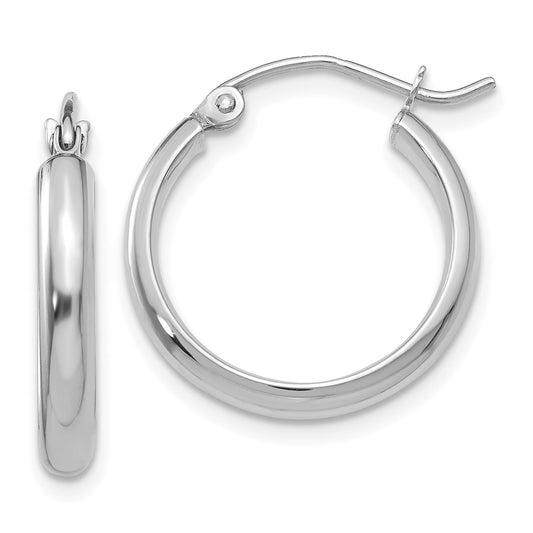 14K White Gold Hoop Earrings