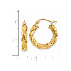 14K Yellow Gold Light Twisted Hoop Earrings