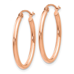 14K Rose Gold Oval Hoop Earrings