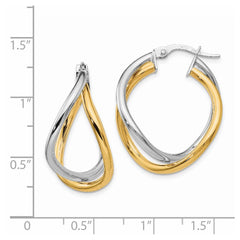 14K Two-Tone Gold Polished Hoop Earrings