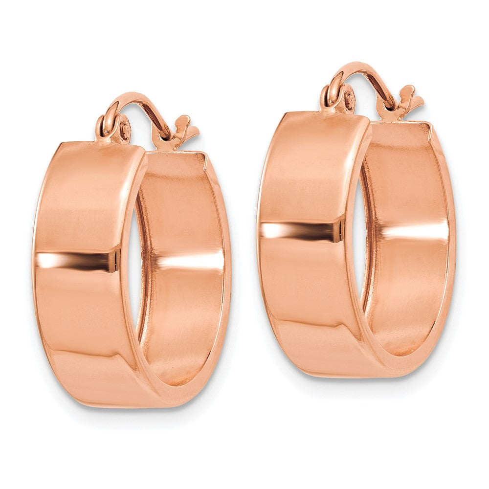 14K Rose Gold Polished Hoop Earrings