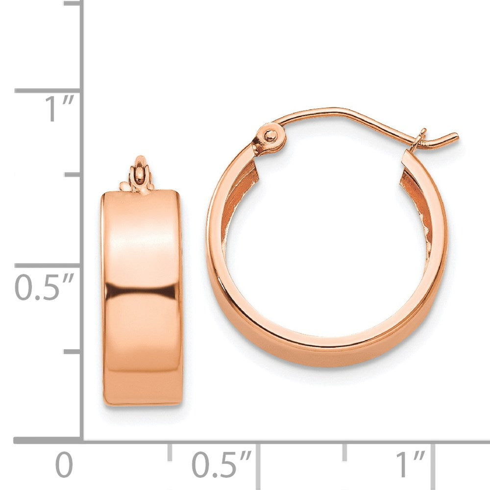 14K Rose Gold Polished Hoop Earrings