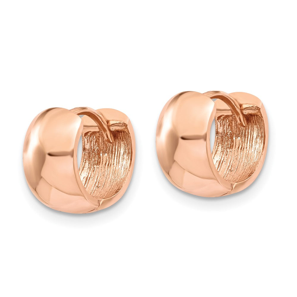 14K Rose Gold Round Hinged Hoop Earrings