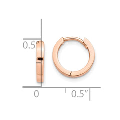 14K Rose Gold Round Hinged Hoop Earrings