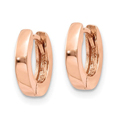 14K Rose Gold Round Hinged Hoop Earrings