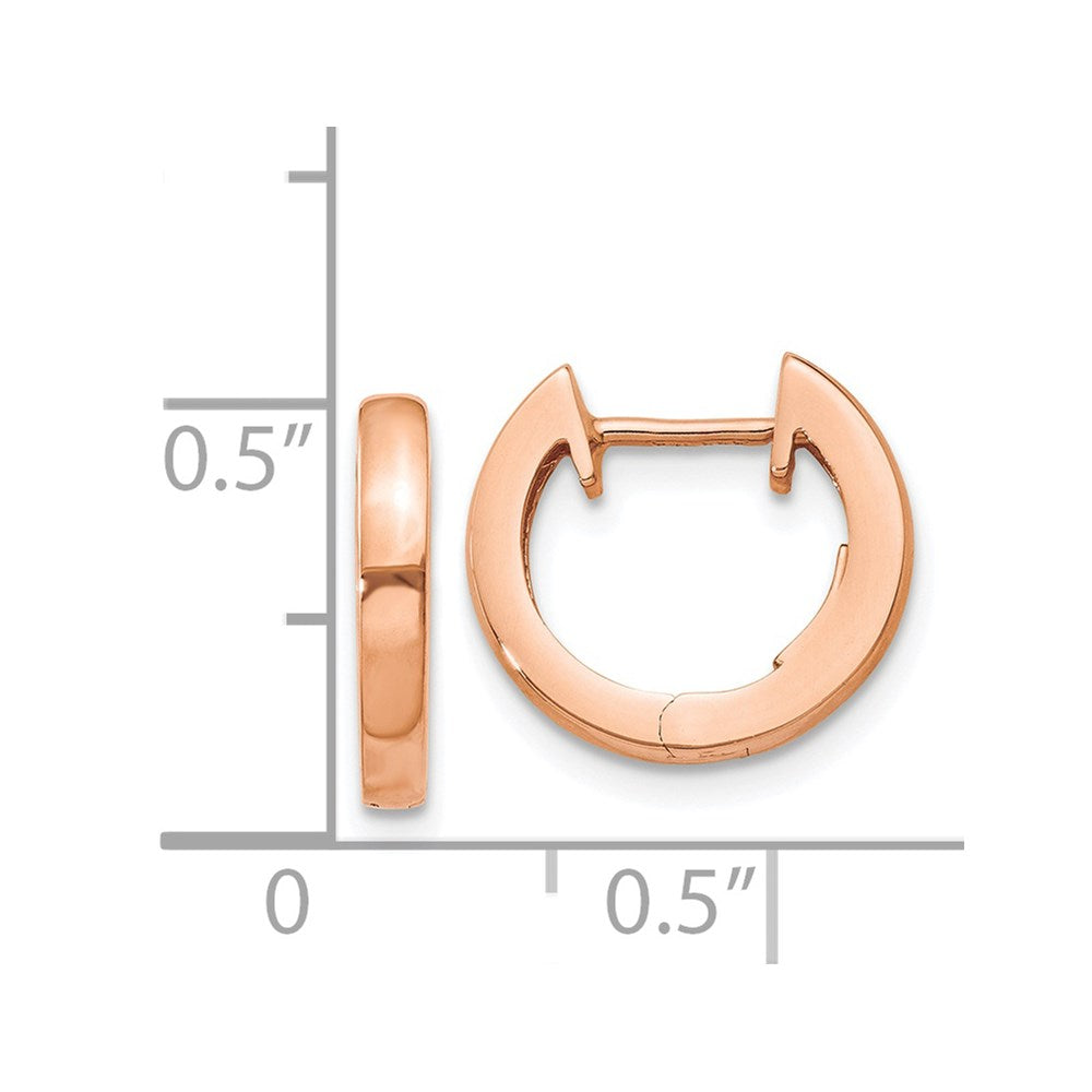 14K Rose Gold Hinged Hoop Earrings