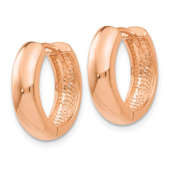 14K Rose Gold Round Hinged Hoop Earrings