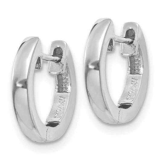 14K White Gold Hinged Hoop Earrings