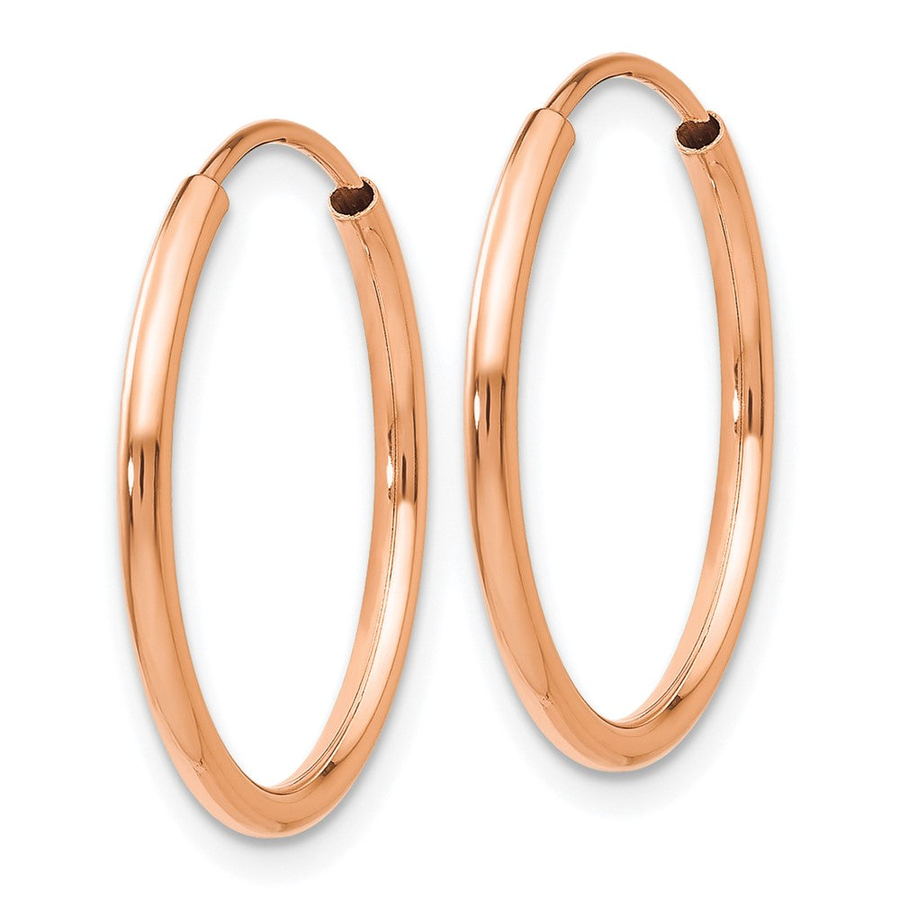 14K Rose Gold Polished Endless Tube Hoop Earrings