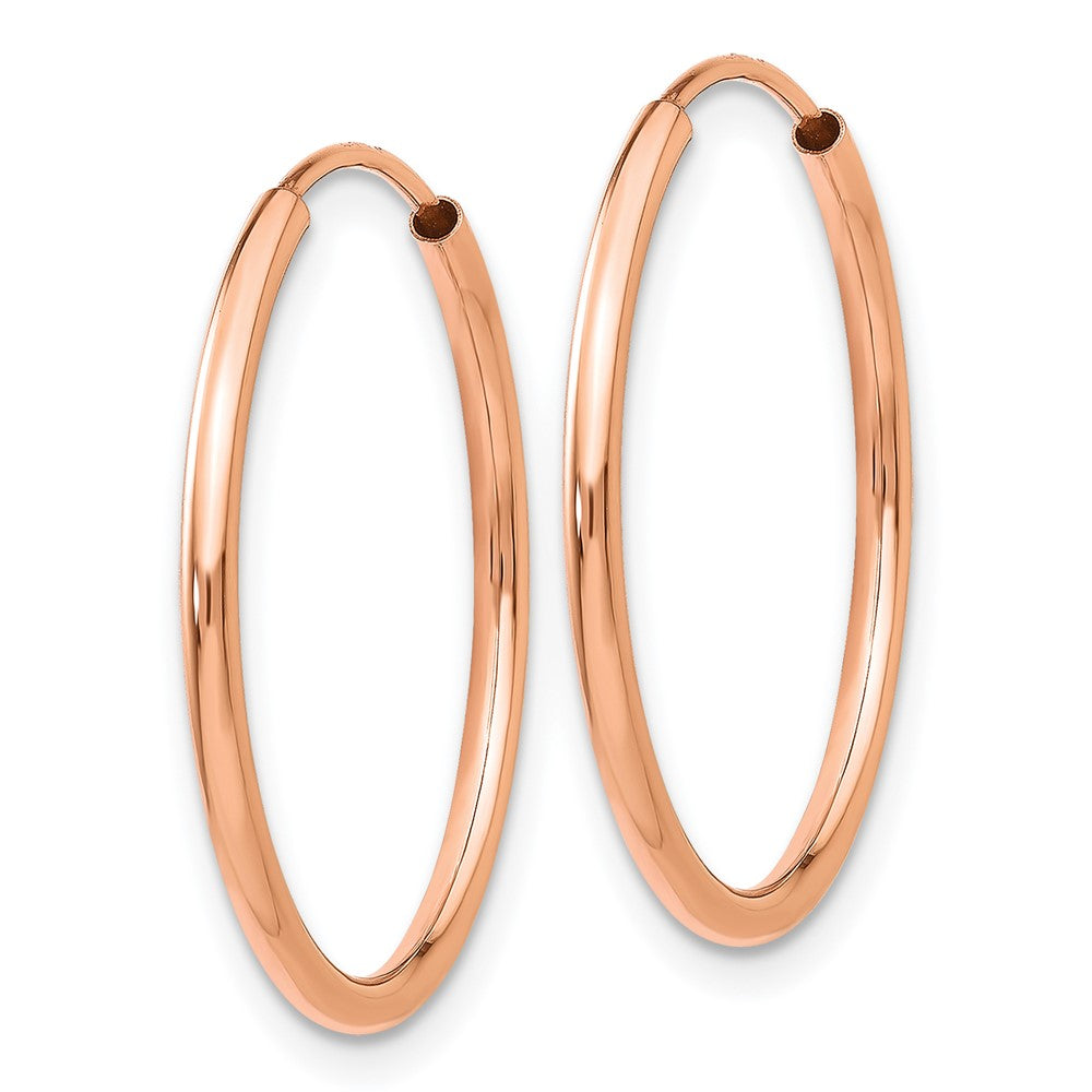 14K Rose Gold Polished Endless Tube Hoop Earrings