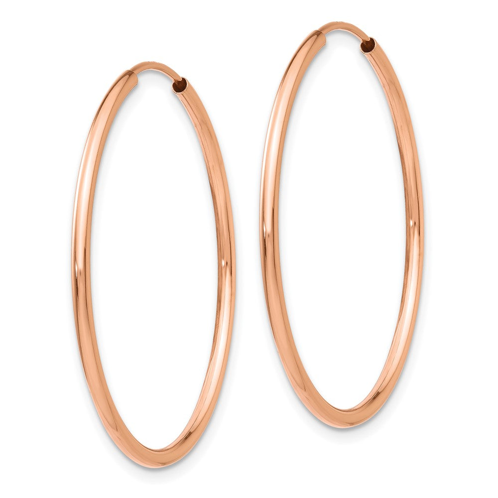 14K Rose Gold Polished Endless Tube Hoop Earrings